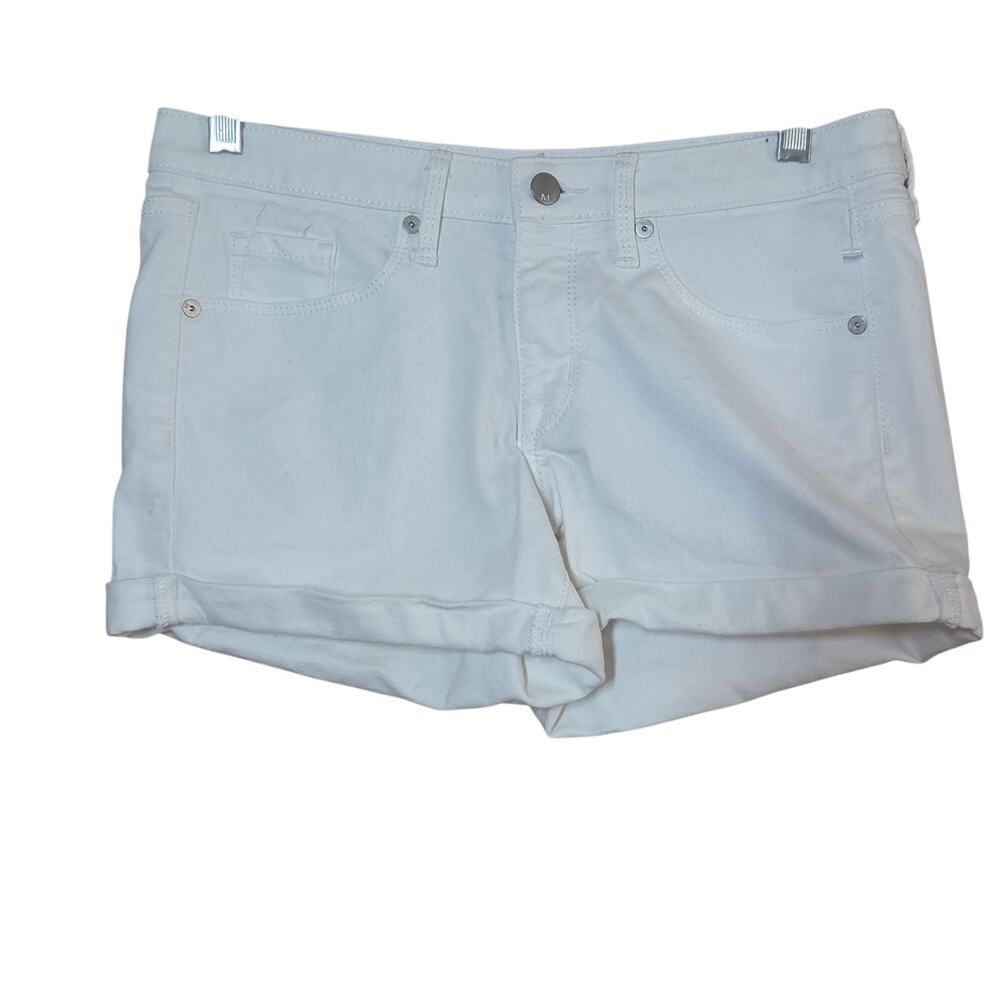 White Mid Rise Denim Shorts Size 4